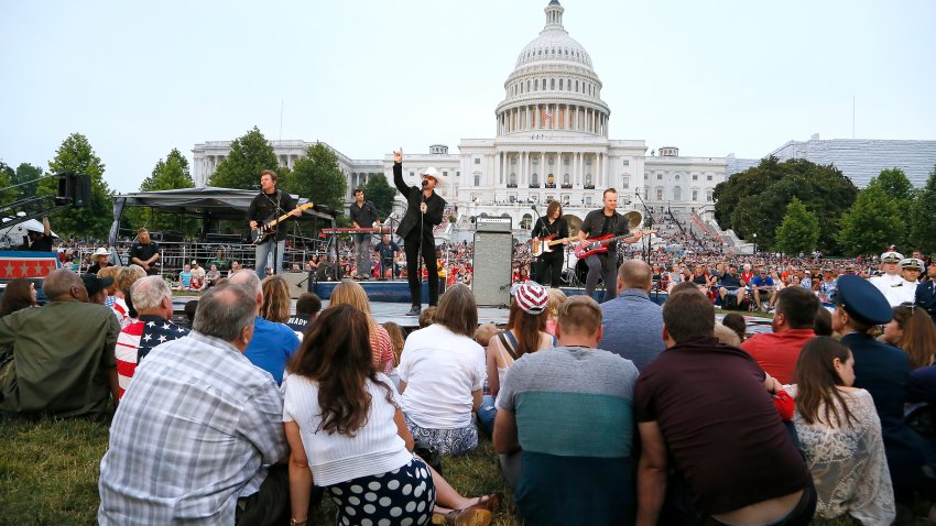 WASHINGTON, DC – MAY 26: Multi-platinum-selling country music star Justin Moore performs at the 2019 National Memorial Day Concert at U.S. Capitol, West Lawn on May 26, 2019 in Washington, DC. (Photo by Paul Morigi/Getty Images for Capital Concerts Inc.)