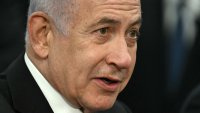 File. Israeli Prime Minister Benjamin Netanyahu speaks during a meeting with US Secretary of Defense Pete Hegseth (out of frame) at the Pentagon in Washington, DC on February 5, 2025. (Photo by Jim WATSON / AFP)