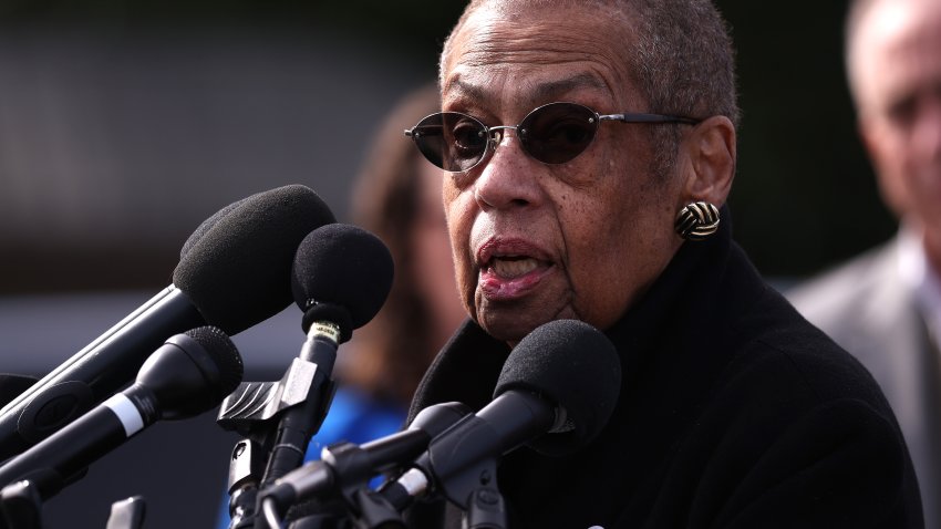 WASHINGTON, DC – MARCH 10: Delegate Eleanor Holmes Norton (D-DC) speaks at a press conference outside the U.S. Capitol on March 10, 2024 in Washington, DC. Norton spoke out against the House Republican’s proposed continuing resolution, saying it will cut funds to public safety and schools in Washington, DC.
 (Photo by Kayla Bartkowski/Getty Images)