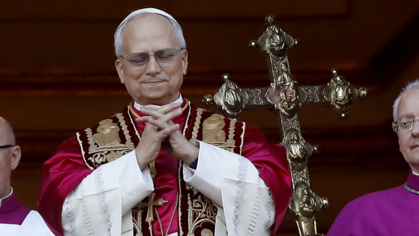 VATICAN CITY – MAY 08,2025: Newly elected Pope Leo XIV, Robert Prevost arrives on the main central loggia balcony of the St Peter’s Basilica for the first time, after the cardinals ended the conclave, in The Vatican, on May 8, 2025. Robert Francis Prevost was on Thursday elected the first pope from the United States, the Vatican announced. A moderate who was close to Pope Francis and spent years as a missionary in Peru, he becomes the Catholic Church’s 267th pontiff, taking the papal name Leo XIV (Photo credit should read Marco Ravagli/Future Publishing via Getty Images)
