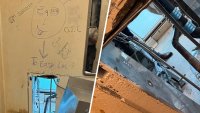 A split photo showing the inside of a prison cell where the escape is believed to have happened at Orleans Parish Justice Center.