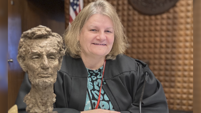 Judge Hannah Dugan at her desk
