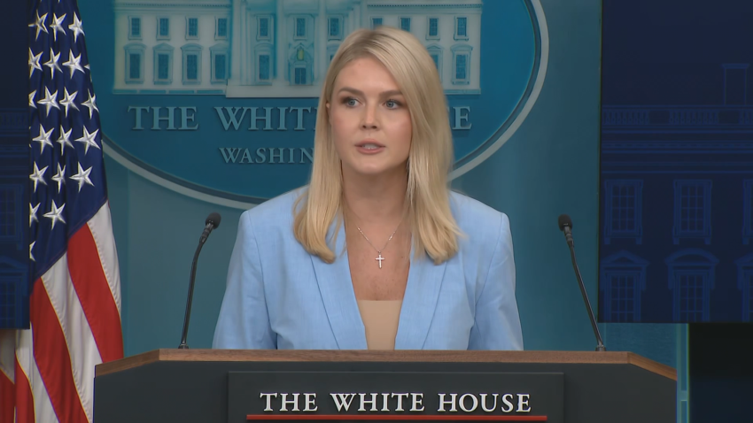White House Press Secretary Karoline Leavitt at a press briefing.