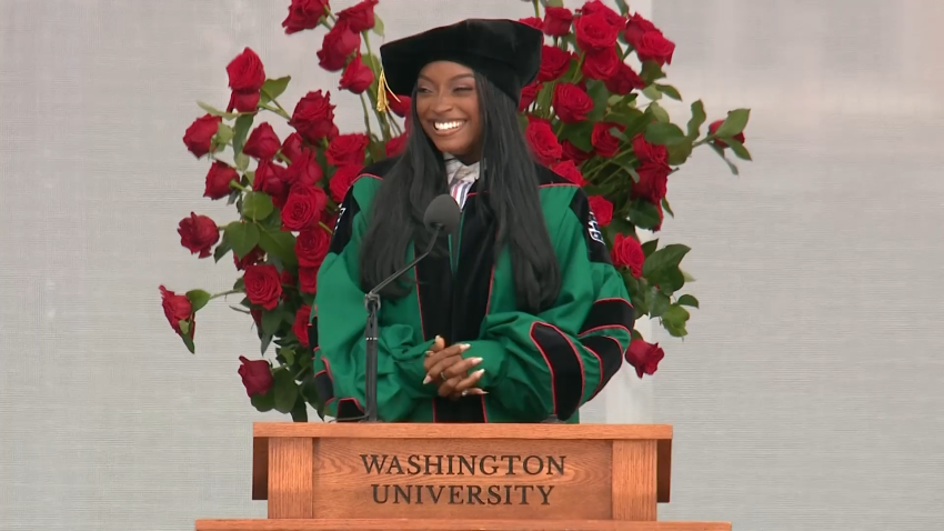 SImone Biles delivers commencement speech