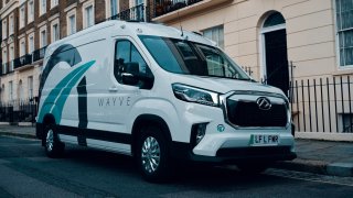 A delivery van outfitted with Wayve’s autonomous driving software is part of the fleet of vehicles making grocery deliveries across London.