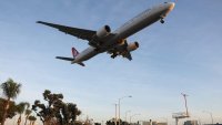 A Turkish Airlines plane landing from a park next to Los Angeles International Airport on Dec. 26, 2024.