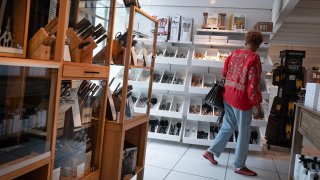 Merchandise is offered for sale at a Crate & Barrel store on May 30, 2025 in Chicago, Illinois.