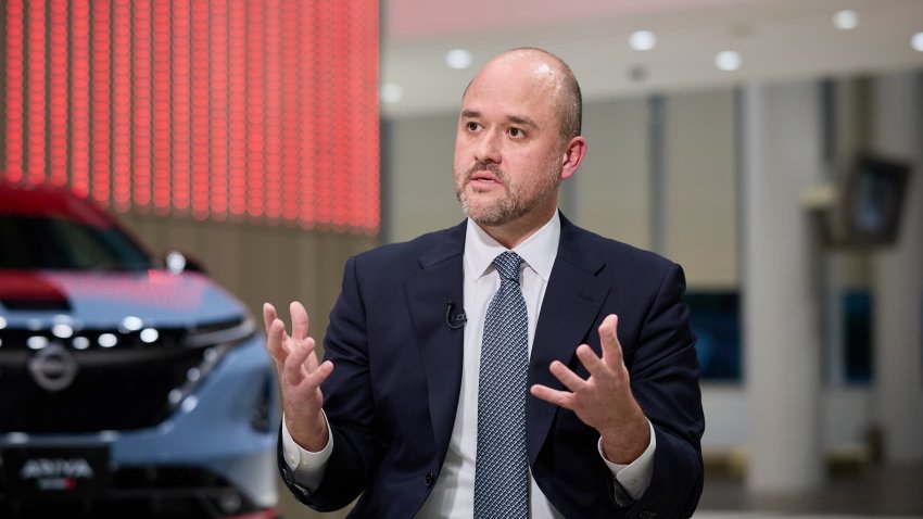 Ivan Espinosa, chief executive officer of Nissan Motor Co., speaks during an interview at the company’s headquarters in Yokohama, Japan, on Thursday, May 15, 2025.