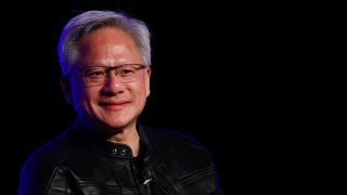 Jensen Huang, co-founder and chief executive officer of Nvidia, at the London Tech Week exposition in London, UK, on Monday, June 9, 2025.