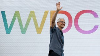 Apple CEO Tim Cook speaks during the Apple Worldwide Developers Conference (WWDC) on June 09, 2025 in Cupertino, California.