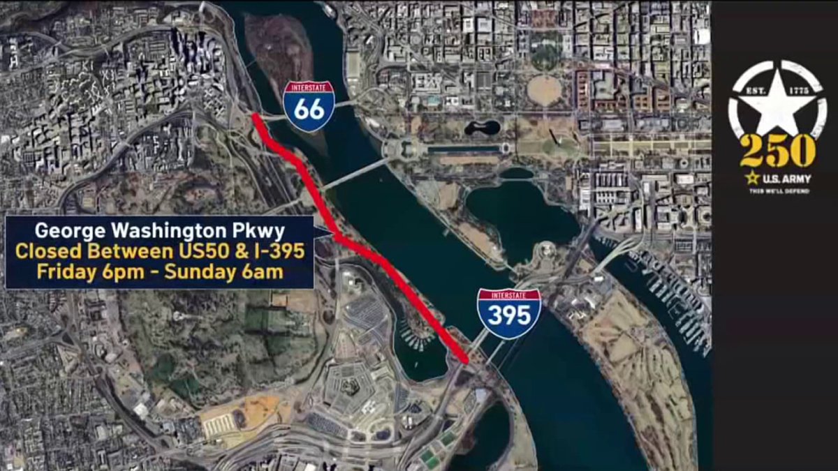 Major Road Closures For Military Parade Start In Northern Virginia On