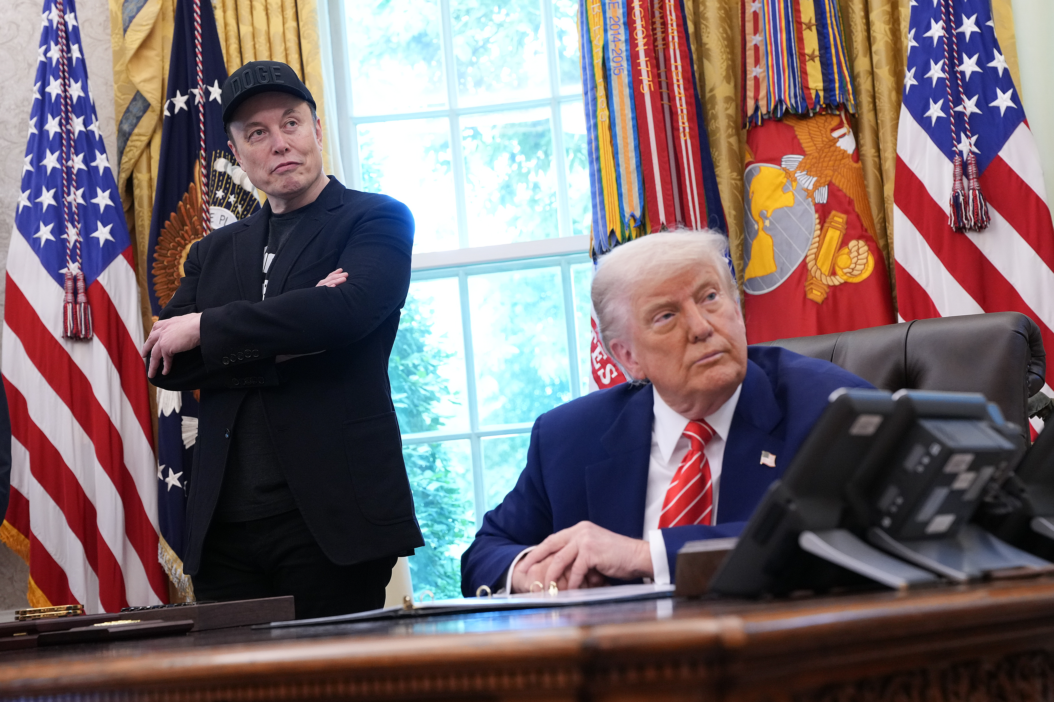 Tesla CEO Elon Musk and U.S. President Donald Trump