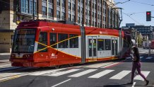 FILE PHOTO: A streetcar rolls along H Street NE on Sept. 14, 2016.