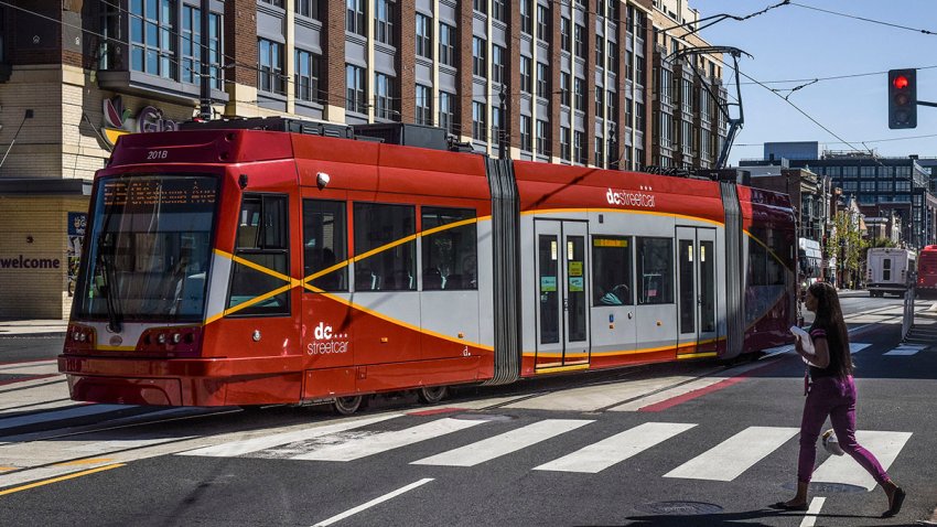 FILE PHOTO: A streetcar rolls along H Street NE on Sept. 14, 2016.