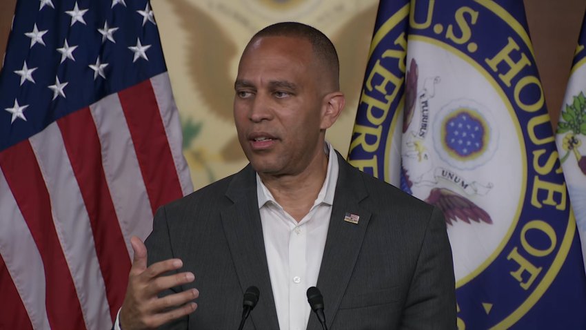 House Minority Leader Hakeem Jeffries, D-NY, holds press briefing