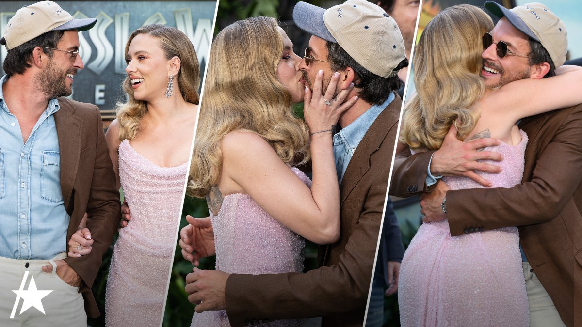Scarlett Johansson and Jonathan Bailey kiss at ‘Jurassic World Rebirth
