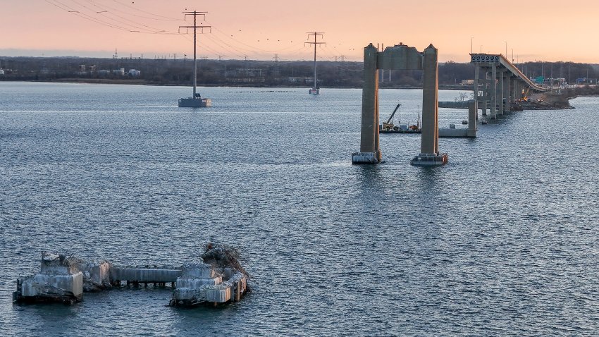 Remnants of Baltimore&#8217;s Francis Scott Key Bridge. (Kevin Richardson/The Baltimore Sun/Tribune News Service via Getty Images)
