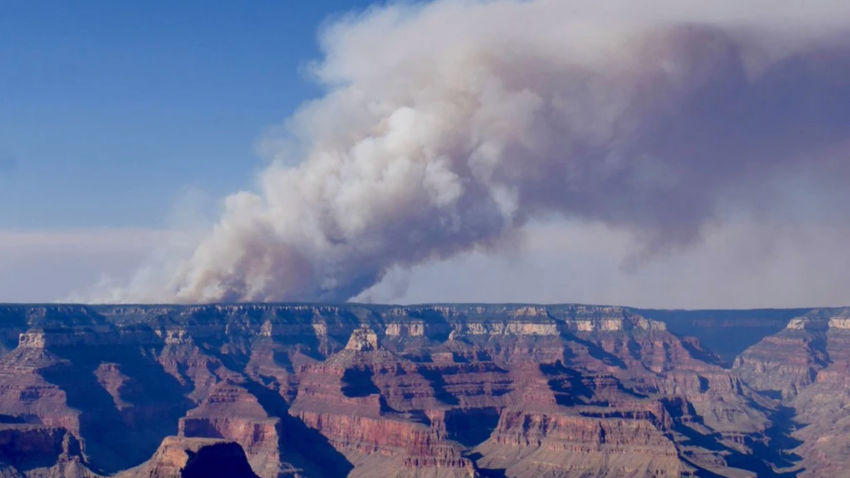 The Dragon Bravo Fire on the North Rim of Grand Canyon National Park on Friday.