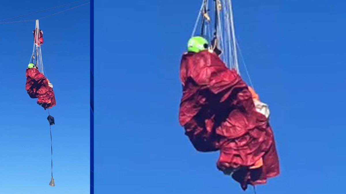 Skydiver Rescued Watch as firefighters rescue a wayward skydiver – NBC4 Washington