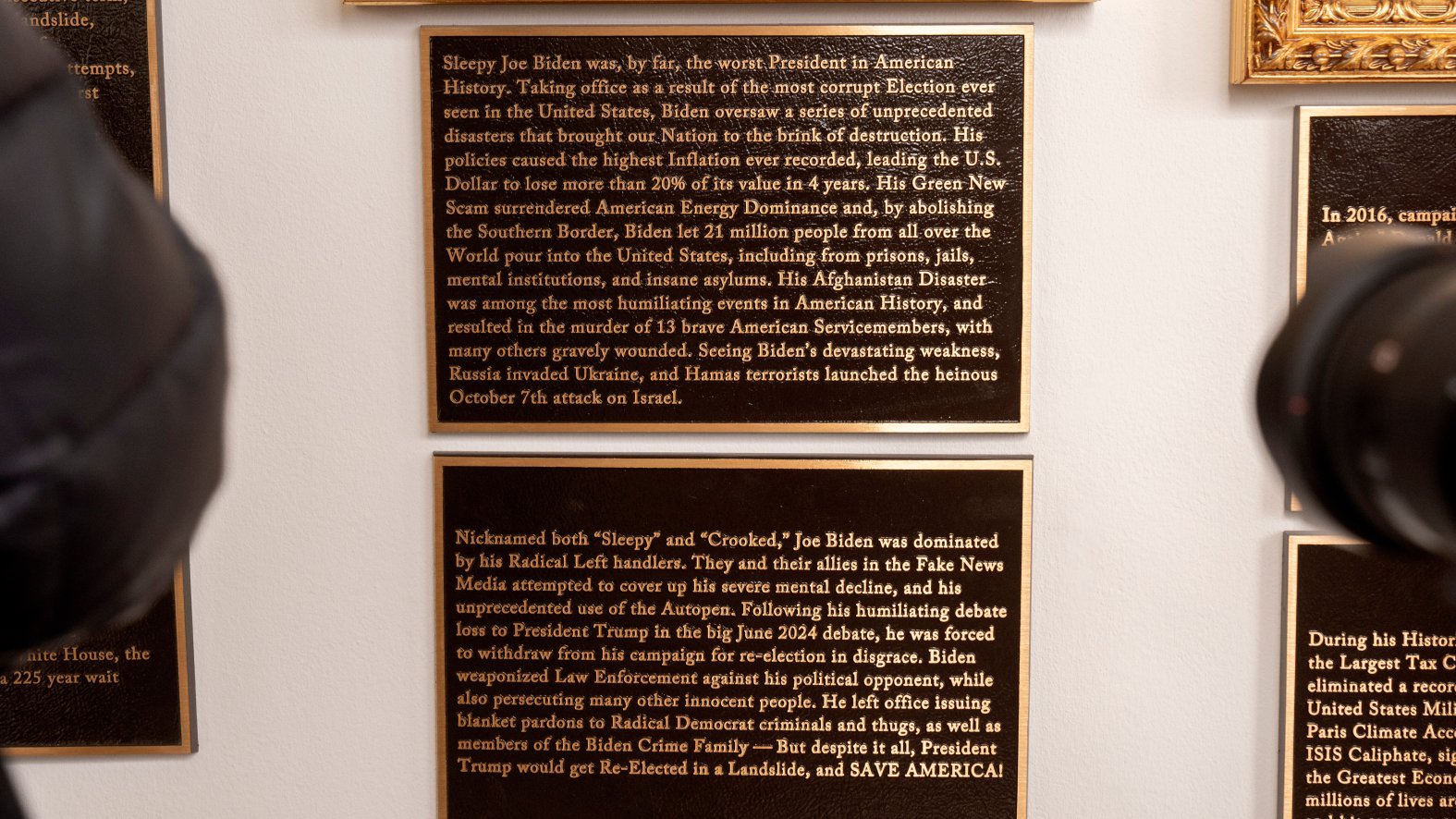 Plaque Notes White House installs plaques mocking Obama and Biden – NBC4 Washington