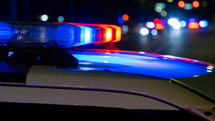 This stock image shows the lights on top of a police vehicle.
