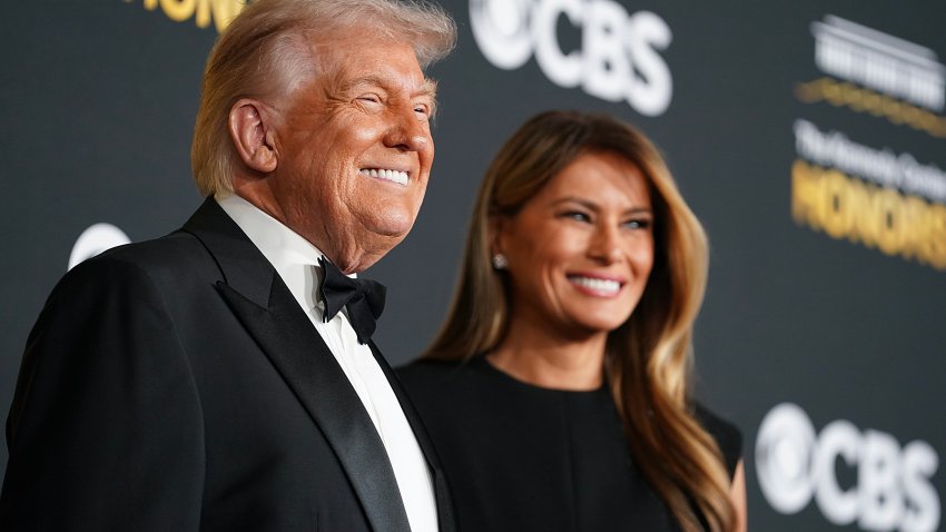 WASHINGTON, DC &#8211; DECEMBER 07: U.S. President Donald Trump and first lady Melania Trump attend the 48th annual Kennedy Center Honors at the Kennedy Center on December 07, 2025 in Washington, DC. The 2025 Kennedy Center Honorees are Sylvester Stallone, George Strait, the rock band KISS, Gloria Gaynor, and Michael Crawford. (Photo by Allison Robbert/Getty Images)