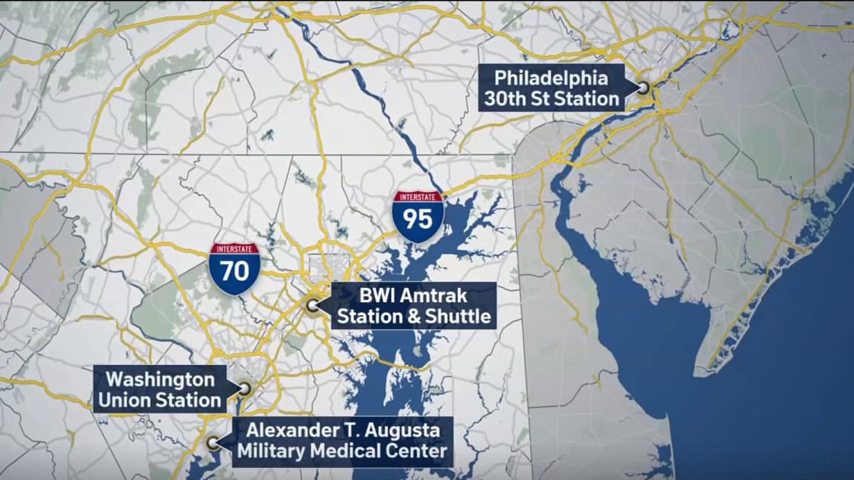 A child infected with measles passed through locations in Maryland and Virginia and rode a train that was headed from Philadelphia to D.C.