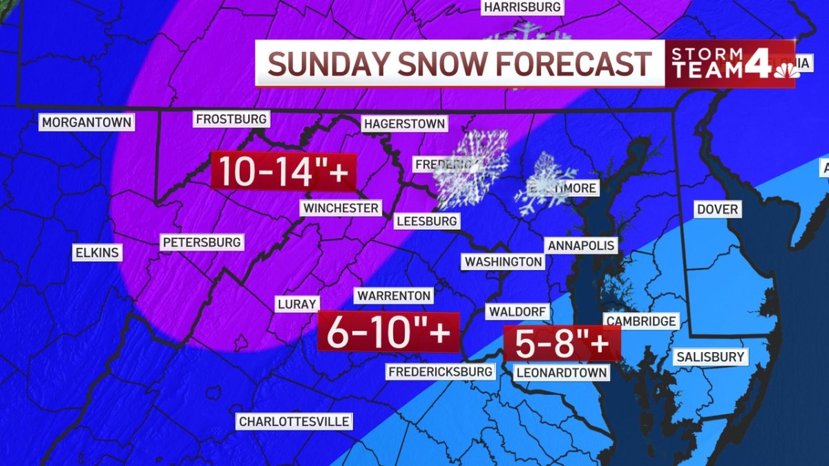 A winter storm is set to slam Washington, D.C., Maryland and Virginia late Saturday and Sunday. Here's what to expect.