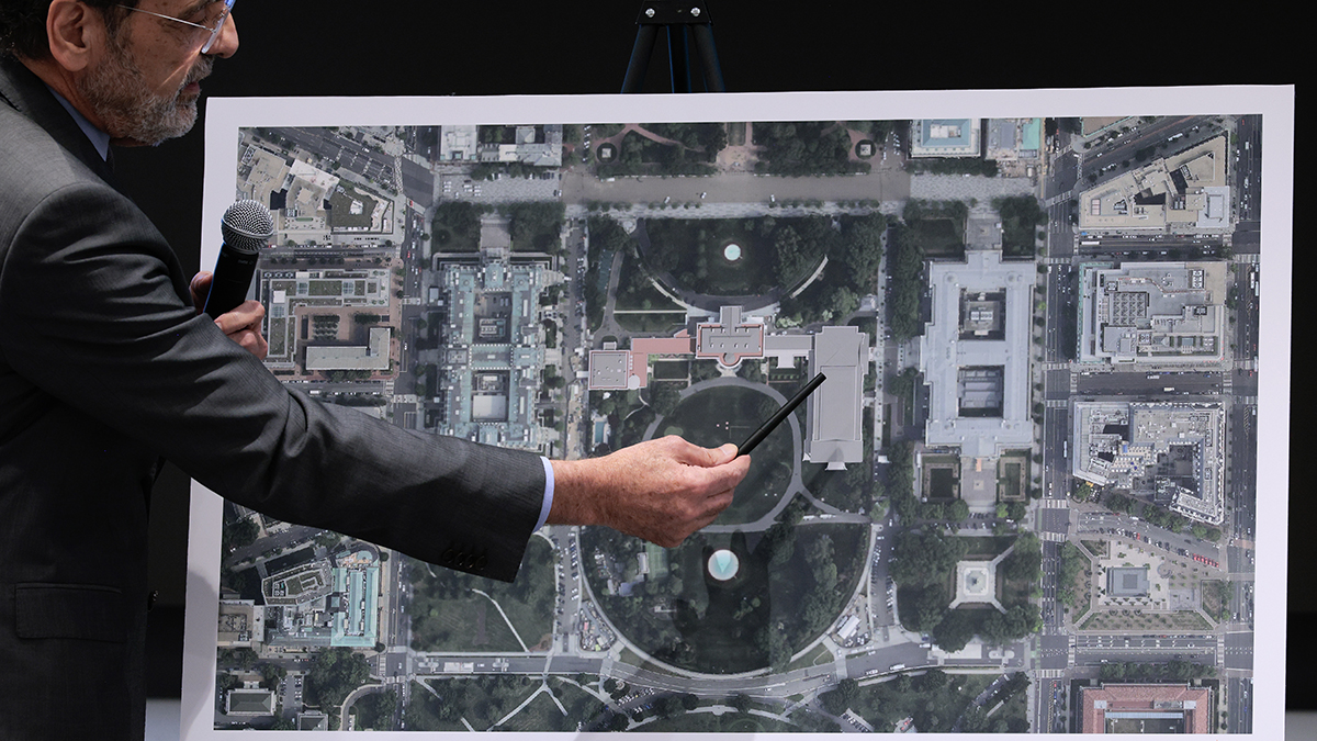 The White House unveiled its plans for President Trump's expansive ballroom inside a newly constructed East Wing at a public hearing on Thursday.