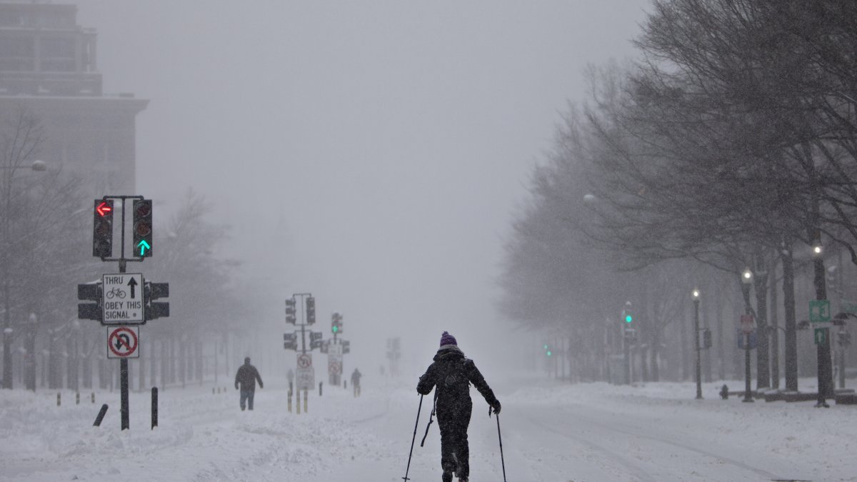 Here's how much snow to expect in the winter storm headed for Washington, D.C., Maryland and Viginia.