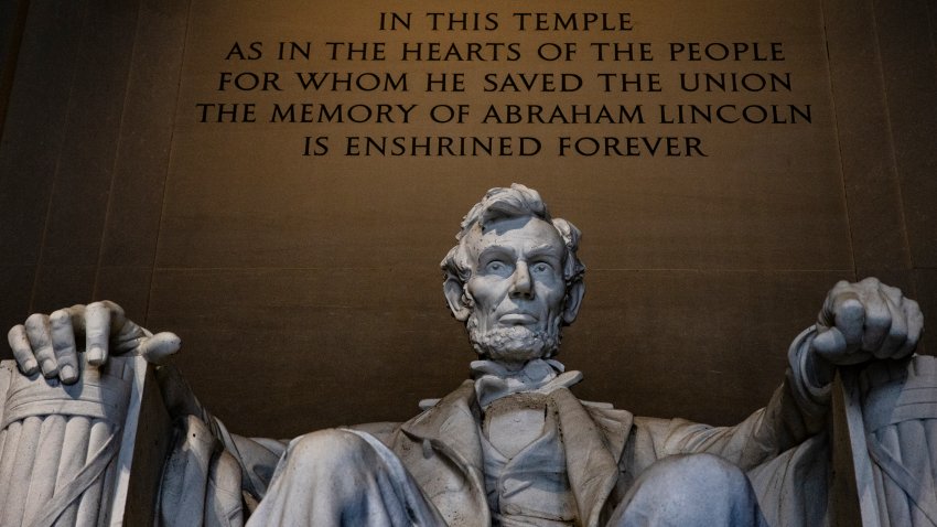 The Lincoln Memorial is seen on an overcast President’s Day, February 15, 2021 in Washington, DC. President’s Day was first observed in 1796 in recognition of George Washington’s birthday, the first President of the United States, which is February 22nd but it was eventually proposed to honor both Washington and President Abraham Lincoln, who was born on February 12th, into one federally recognized holiday on the first Monday in February in 1971.