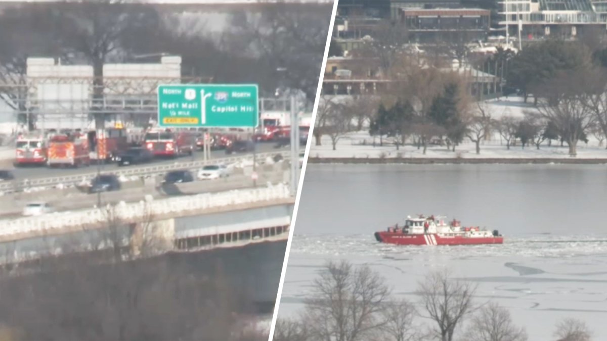 Emergency crews respond to DC's 14th Street Bridge after person seen on ice