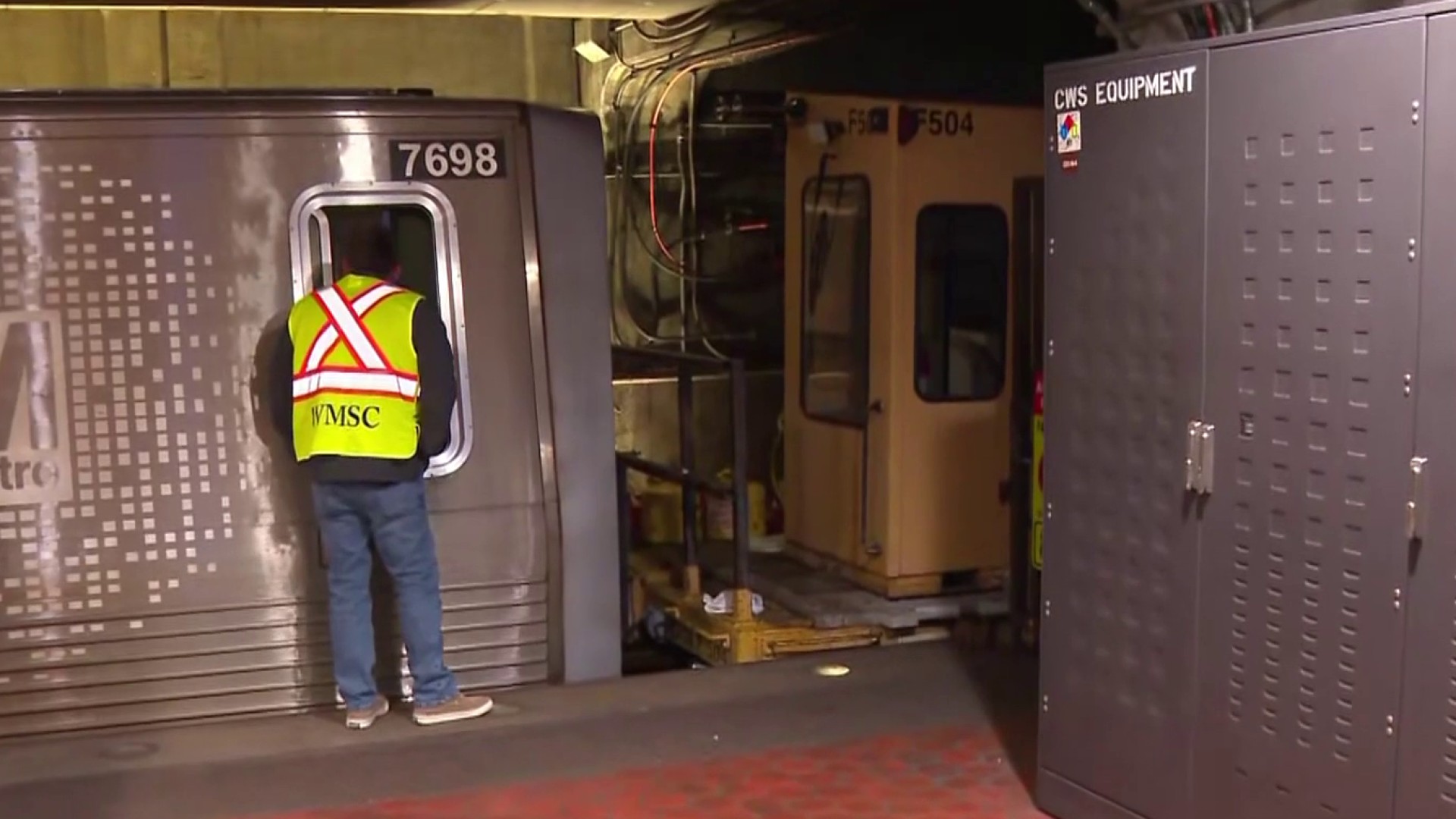 See it: Work vehicle hits Metro train, officials investigate
