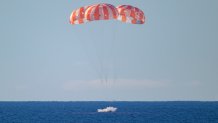 NASA's Orion spacecraft lands in the Pacific Ocean off the coast of California on Friday.