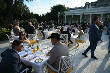 Guests attend a Rose Garden Club dinner hosted by US President Donald Trump (off frame) for American farmers at the White House in Washington, DC, on June 25, 2026. (Photo by Mandel NGAN / AFP via Getty Images)