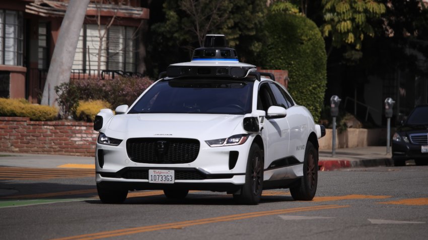 A Waymo car on the road