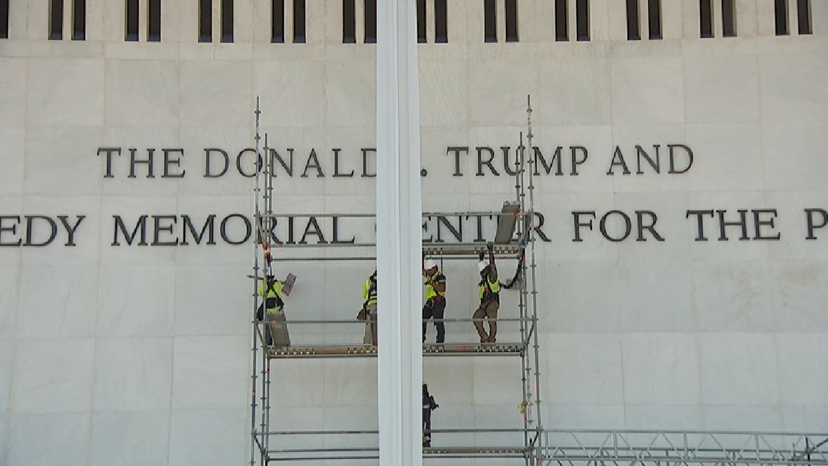 Watch Live: Scaffolding goes up at Kennedy Center as crews expected to remove Trump's name