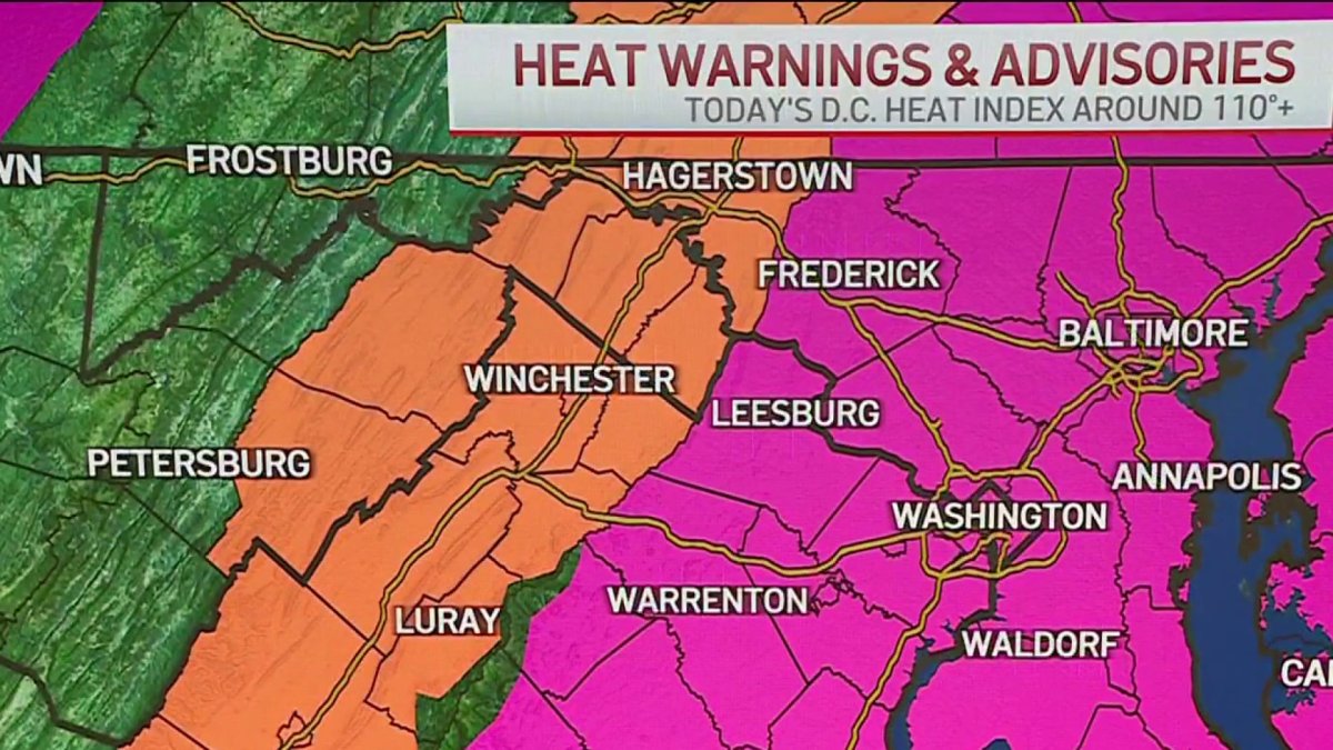 Weather Alert: Brace for 110°+ heat index Friday, then July 4 storms in DC area