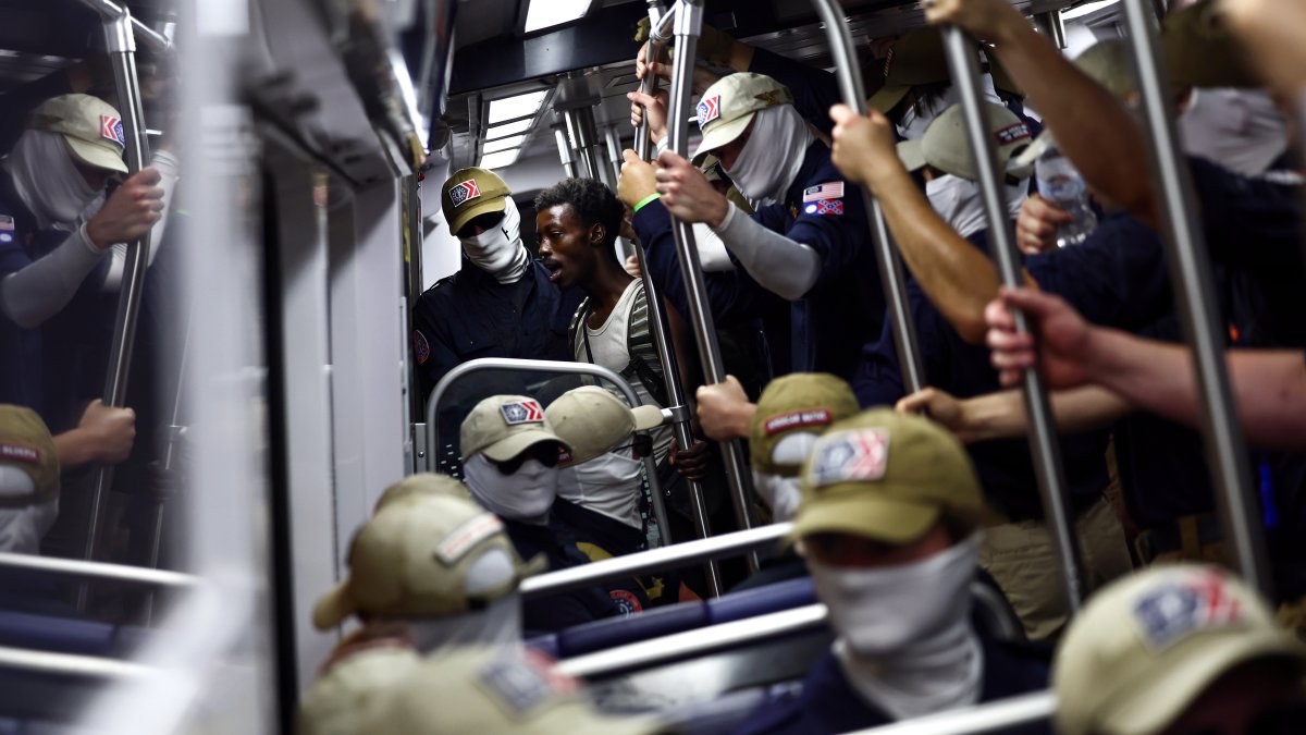 Masked men with Confederate flags seen chanting, marching, riding Metro in DC