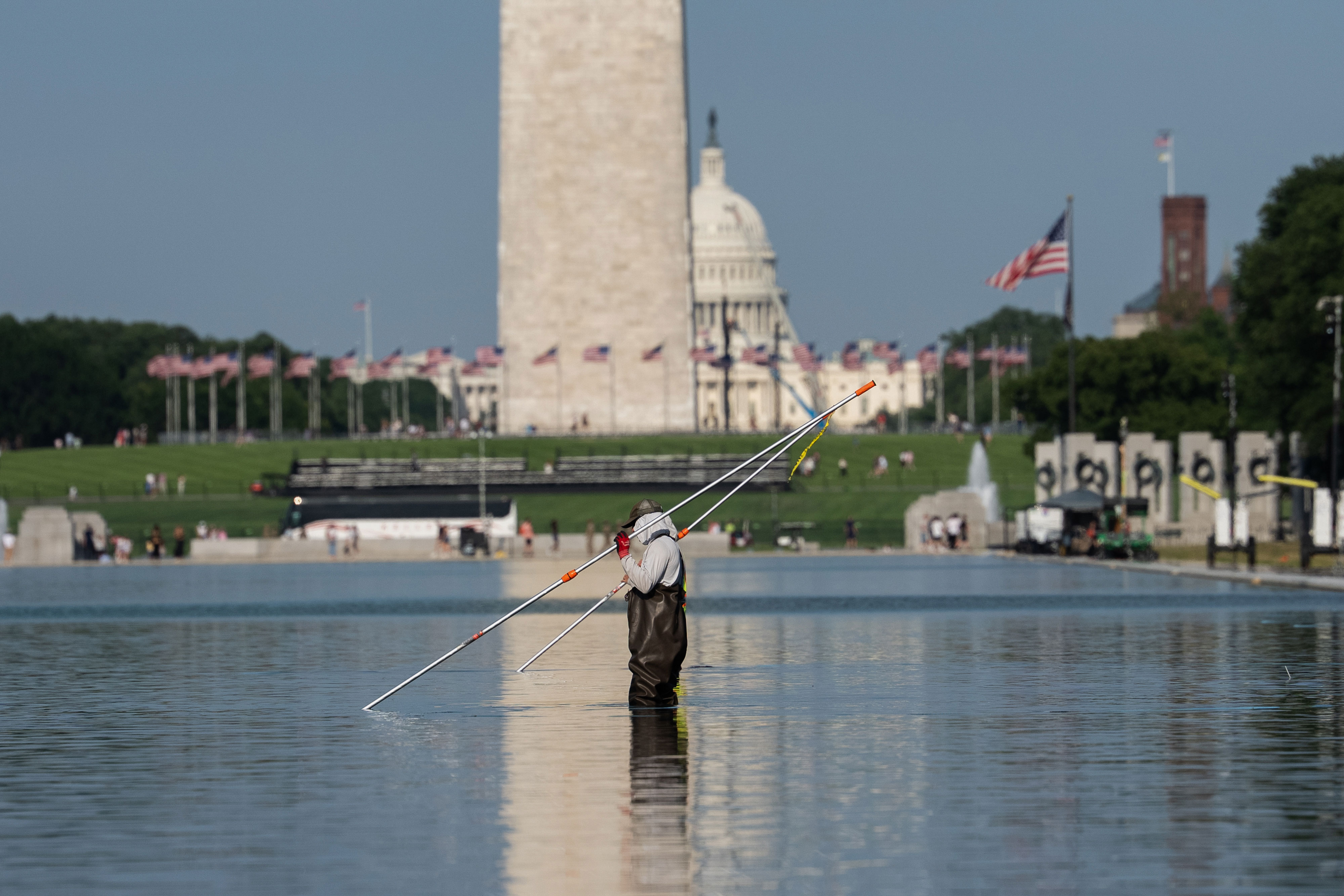 U.S. Olympian David Hearn pleads not guilty to charges in Reflecting Pool vandalism case