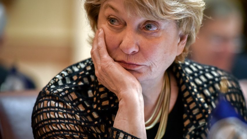 RICHMOND, VA – FEBRUARY 20:
Virginia state Senator Janet Howell(D-32) at work in the statehouse, on February, 20, 2019 in Richmond, VA.
(Photo by Bill O’Leary/The Washington Post via Getty Images)
