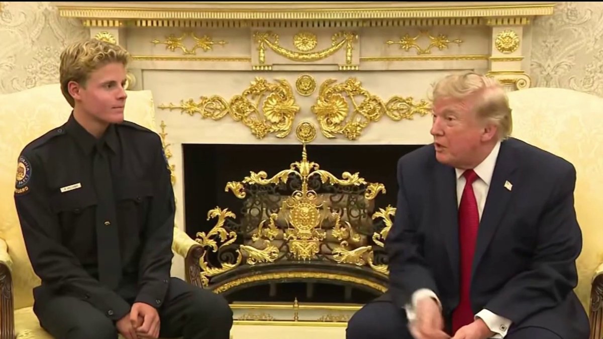 Teen lifeguard who saved boy at California beach visits White House