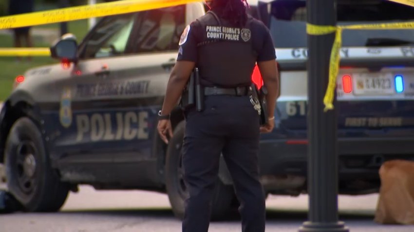Prince George's County police at the scene of a fatal shooting in Landover, Aug. 6, 2026.