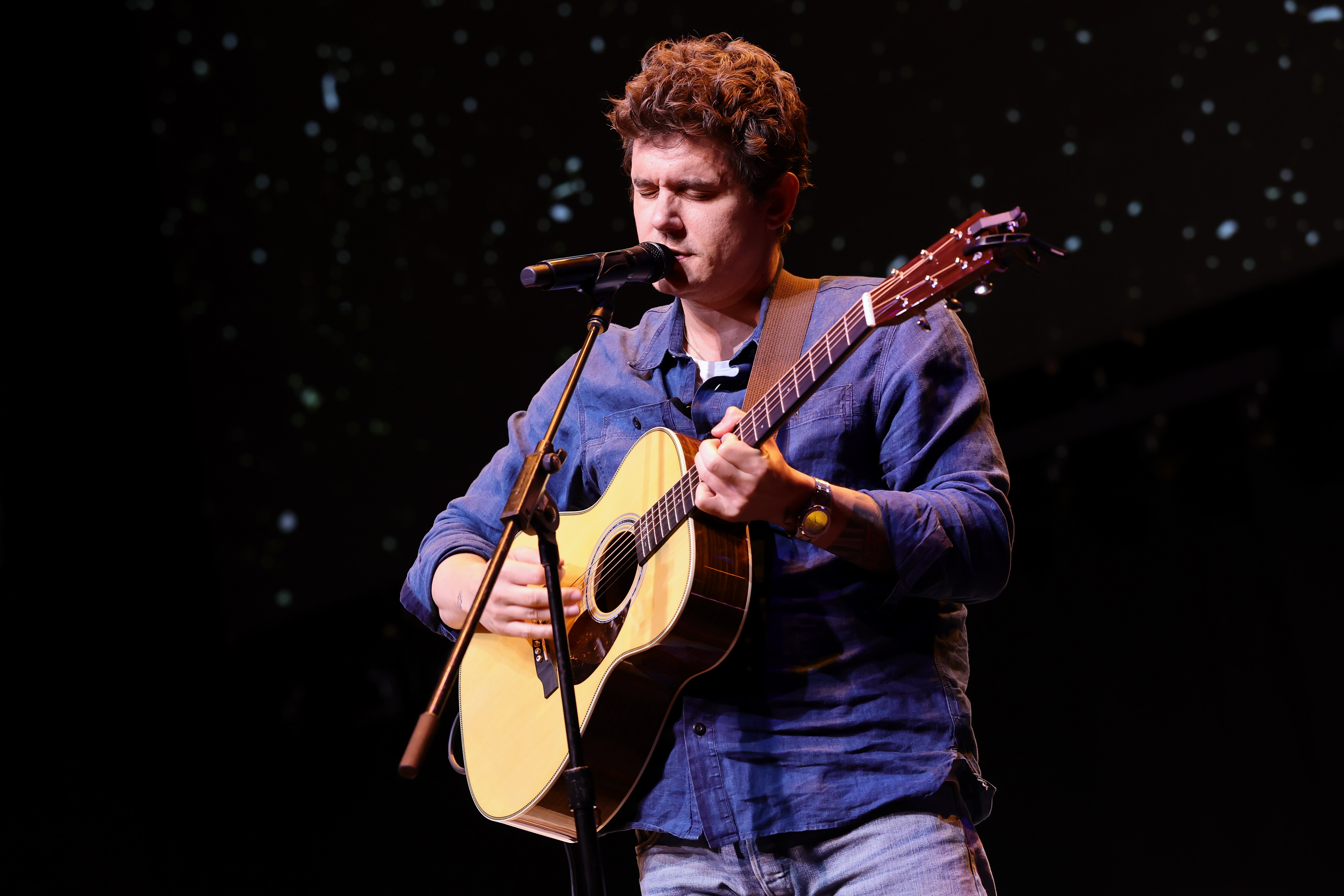 John Mayer performs onstage during SiriusXM Presents SmartLess Live with Special Guest John Mayer at AVALON Hollywood on June 12, 2025 in Los Angeles, California.