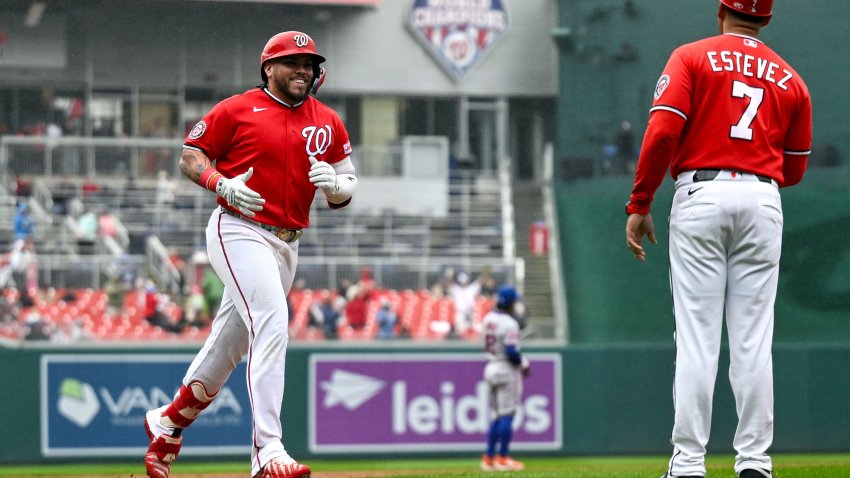 WASHINGTON, DC – SEPTEMBER 27: Andrés Chaparro #87 of the Washington Nationals rounds the bases after hitting a home run in the third inning during the game between the New York Mets and the Washington Nationals at Nationals Park on Sunday, September 27, 2026 in Washington, District of Columbia. (Photo by Alyssa McDaniel/MLB Photos via Getty Images)