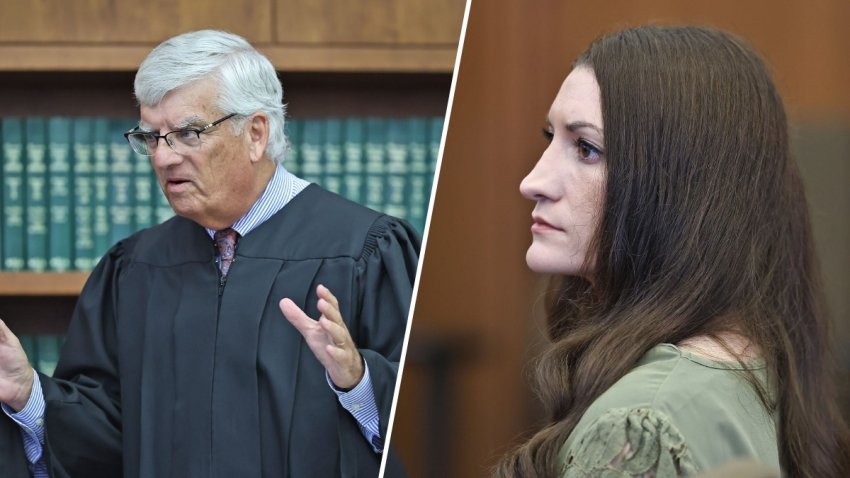 Judge William Sullivan and Lindsay Clancy in Plymouth Superior Court on the morning of Friday, Sept. 4, 2026, when Sullivan said he intended to declare a mistrial.