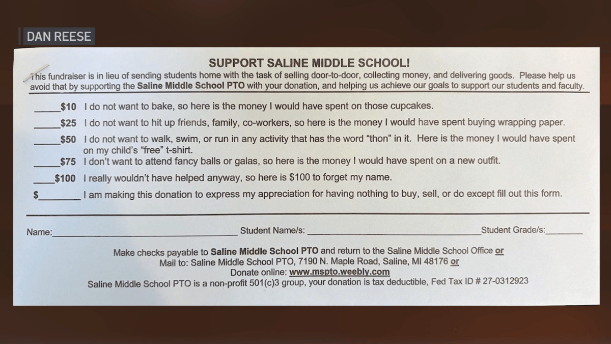 Not want to bake': Michigan school fundraiser goes viral for hilariously direct approach