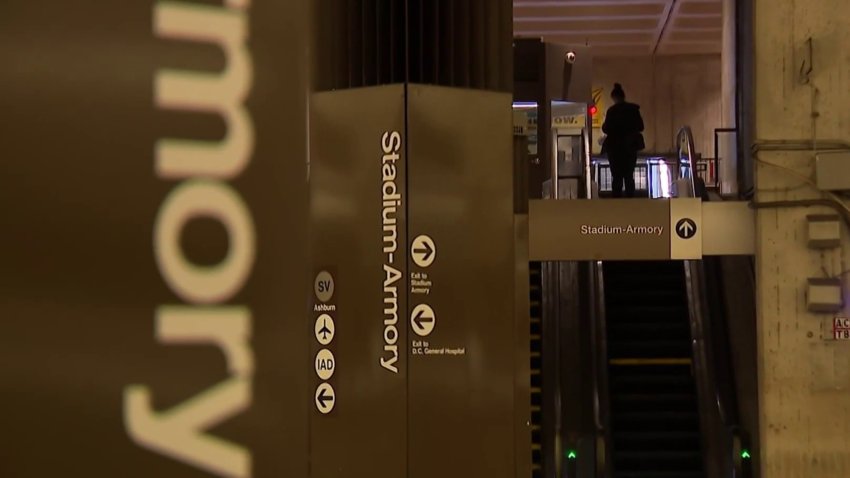 Platform of the Stadium-Armory Metro station, Oct. 7, 2026.
